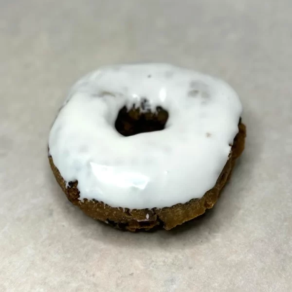 Chocolate cake donut with vanilla icing